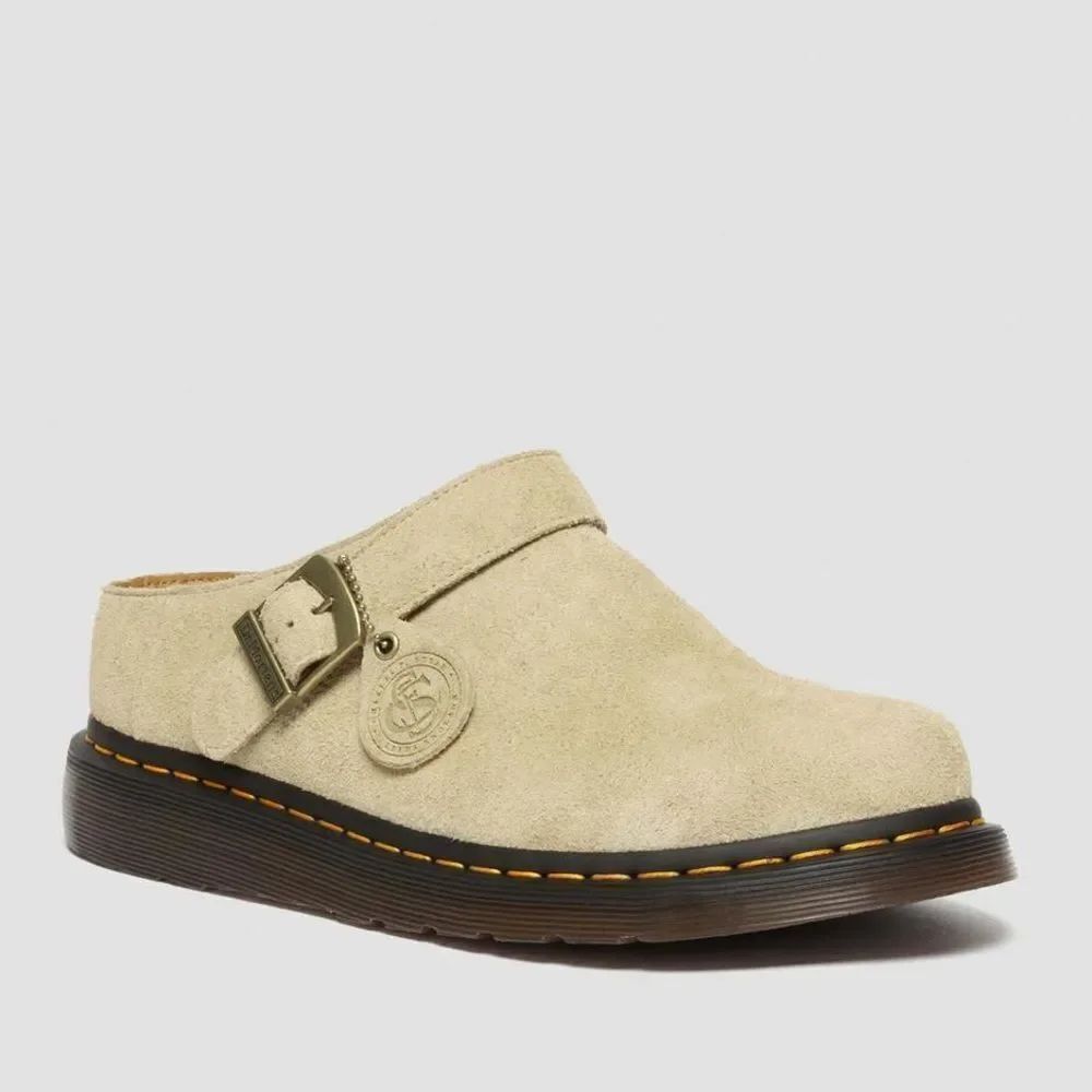 NEW- Dr. Martins- ISHAM DESERT OASIS SUEDE MULES-Parchment Beige- women’s Size 7